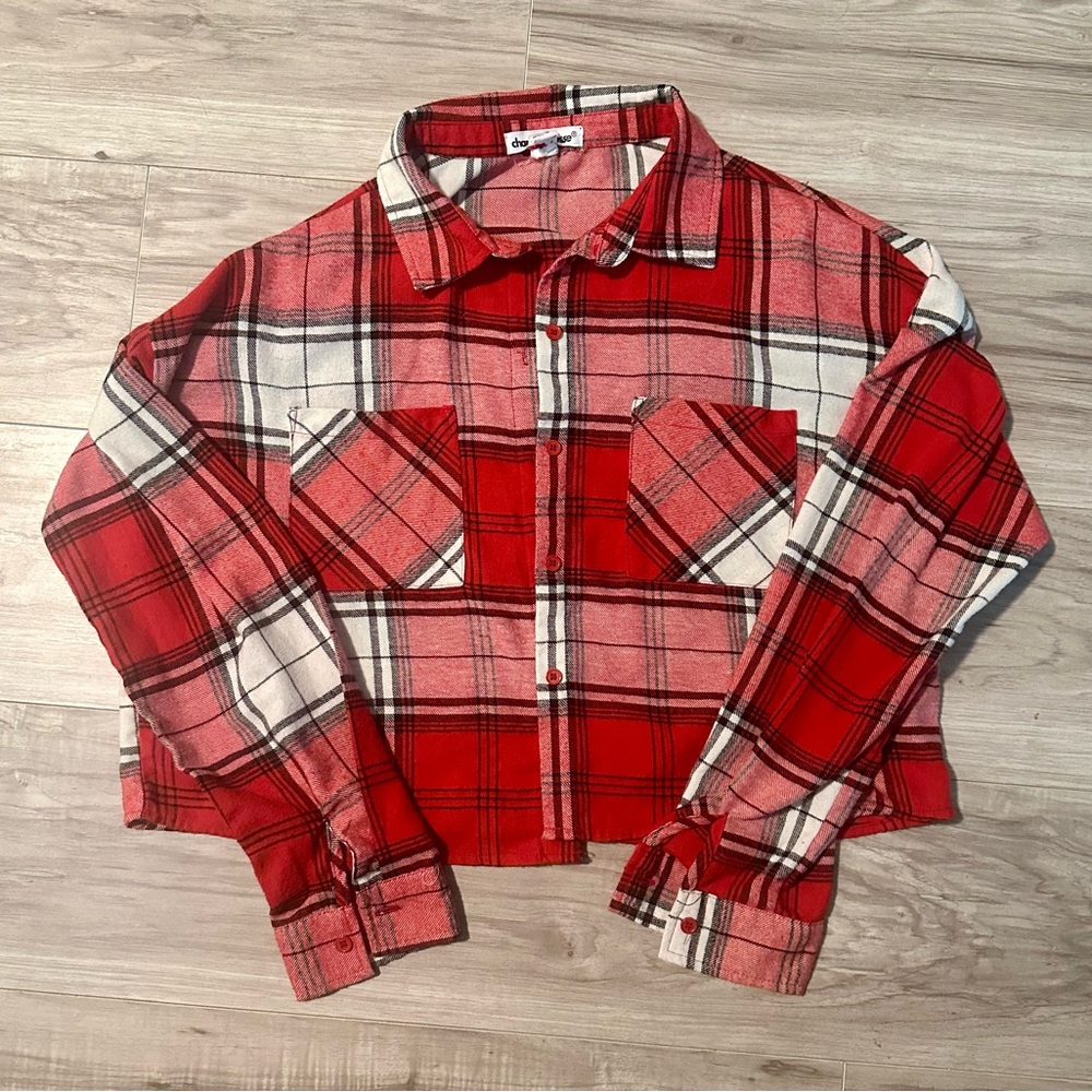 Charlotte Russe plaid flannel shirt size M